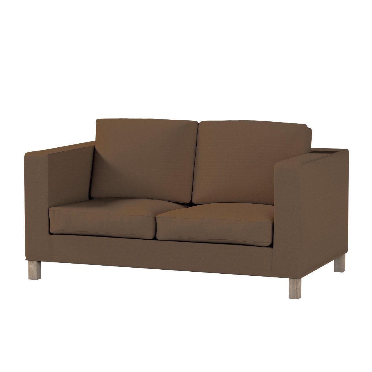 Sofahusse Karlanda 2-Sitzer Sofa nicht ausklappbar kurz, Cotton Panama, Dekoria mocca | Sofahussen