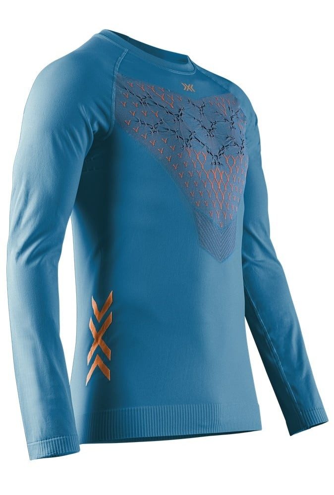 X-Bionic Langarmshirt Twyce Run Shirt (enganliegend) Unterwäsche mineralblau/orange Herren