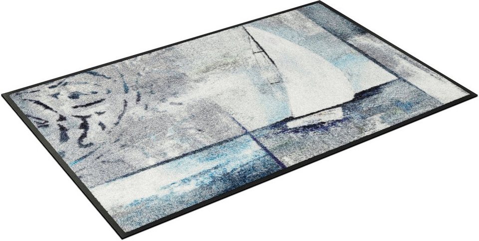 Fußmatte Sail Away, wash+dry by Kleen-Tex, rechteckig, Höhe: 7 mm,  Schmutzfangmatte, Motiv Segelboot, rutschhemmend, waschbar