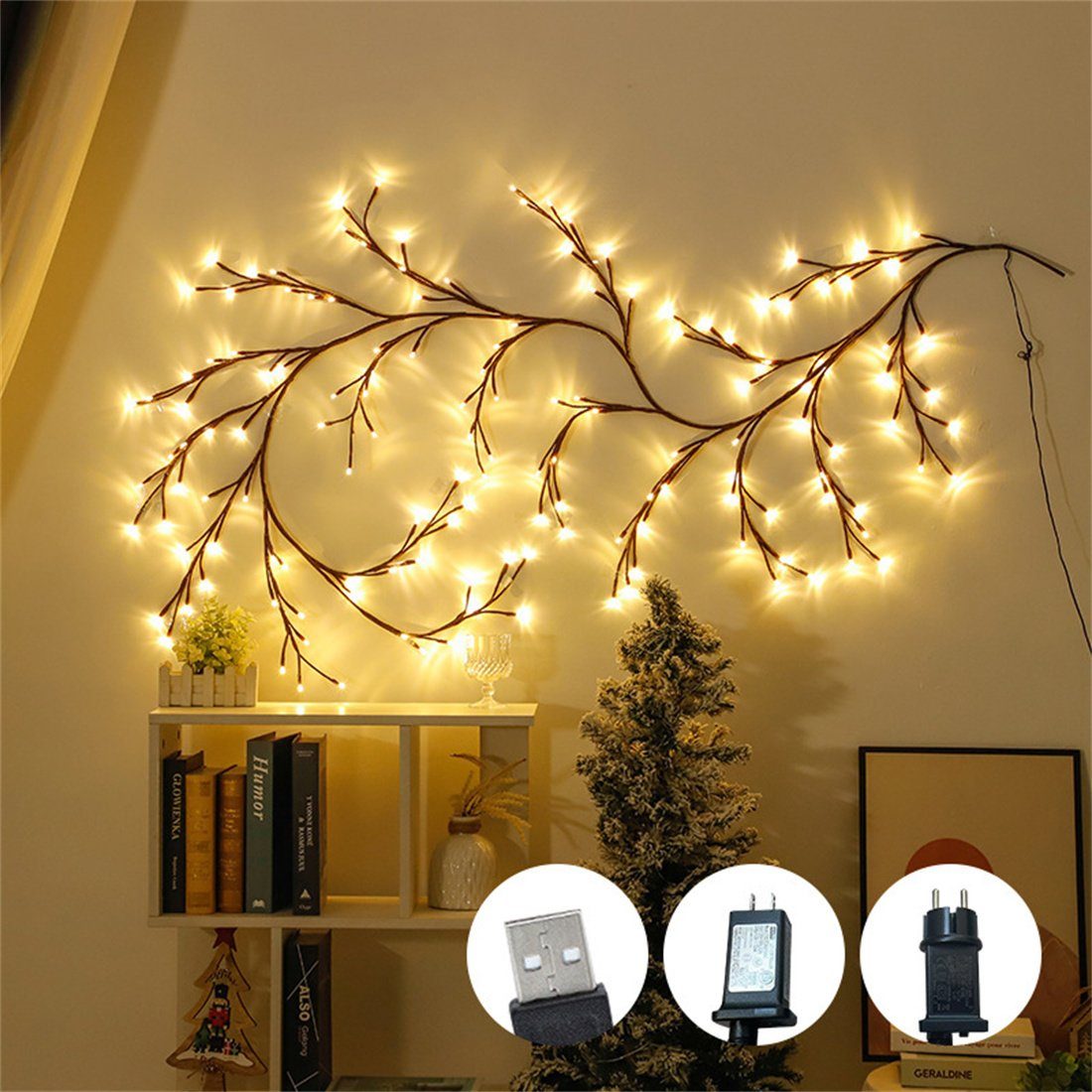 DAYUT LED led lichter für wohnzimmer weihnachtsdekoration Dekofigur baum zweig rattan