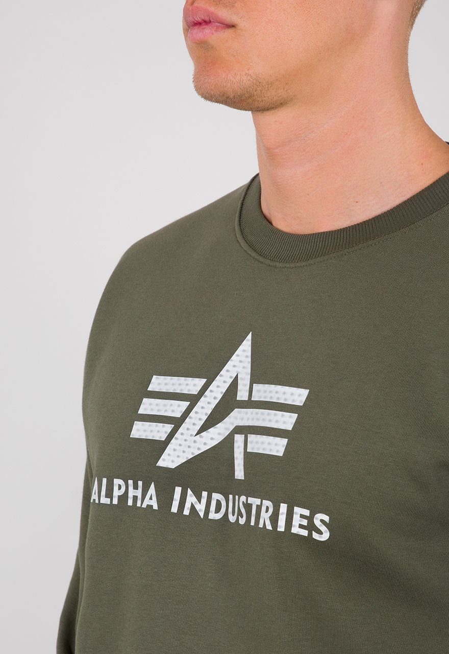 Sweater Alpha 3D Industries olive Kapuzenpullover Logo dark