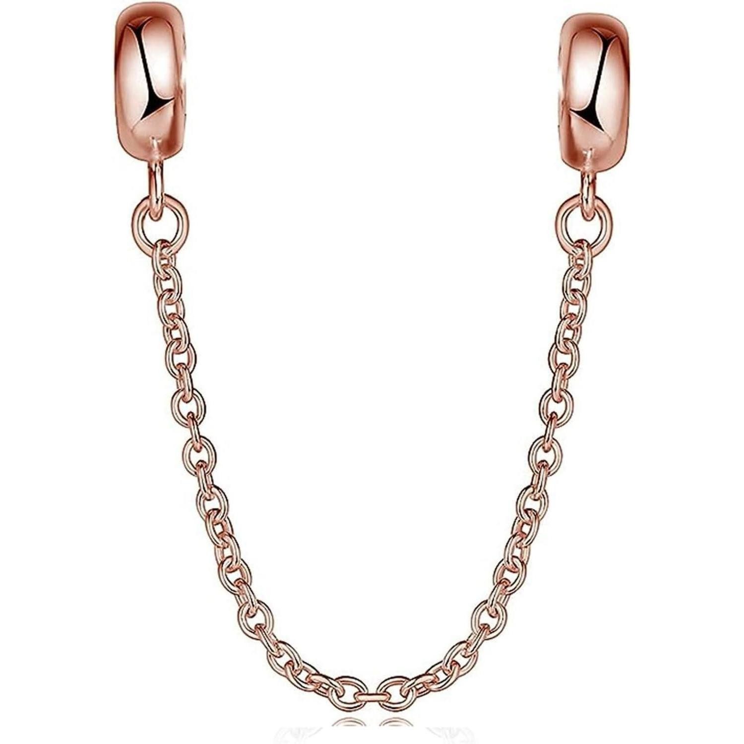 LuxusKollektion Bead Spacer Stopper Bead Charm Sterling Silber 925 Gummi Rose-gold