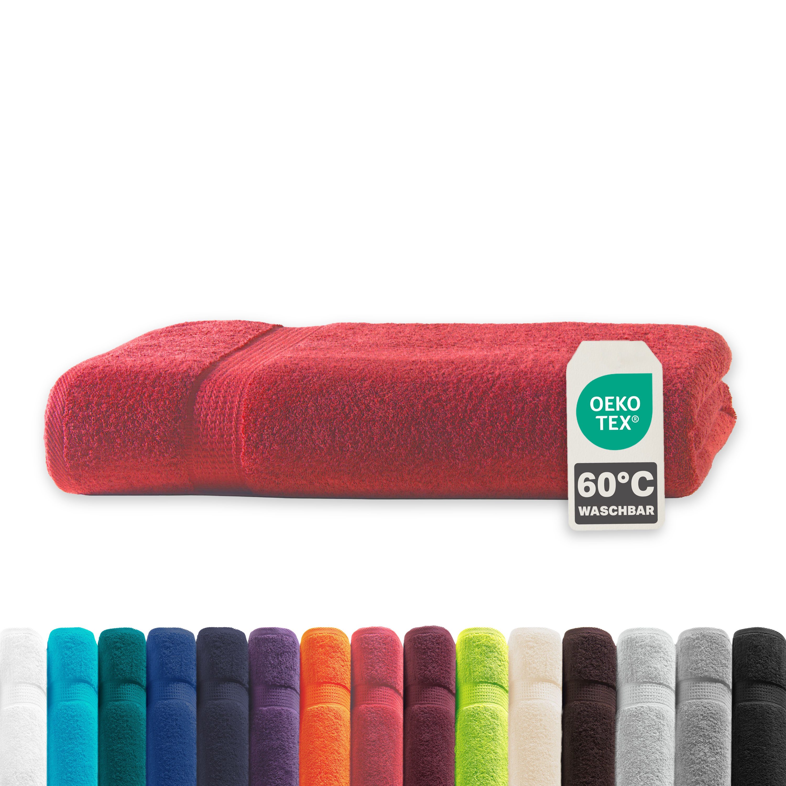 Devior Handtuch Set Frottierserie Elegance in vielen Farben, hochwertig mit 500 g/m², Badetuch - 100% Baumwolle (1-St), 100x150 cm, ideal für Bad & Sauna, 60° Wäsche, trocknergeeignet