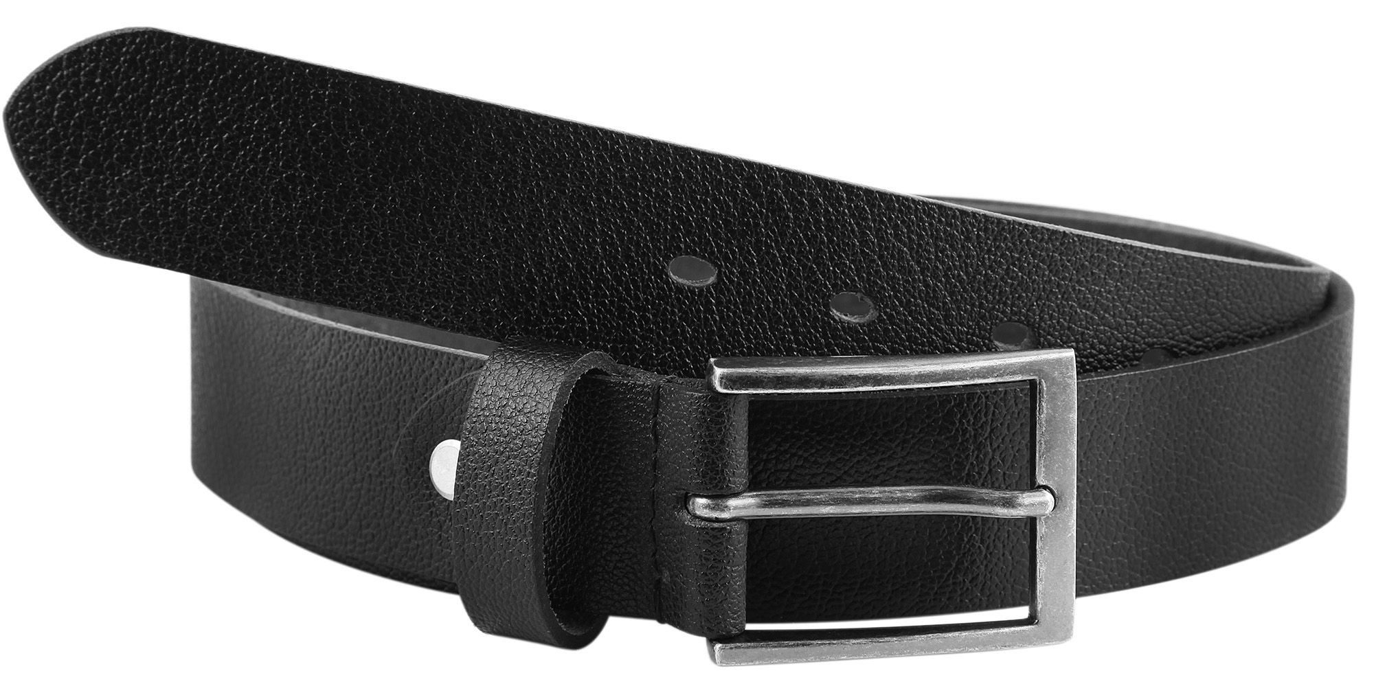 Ledergürtel 90 cm - 140 cm (Bundweite) in schwarz aus 100% Echtleder