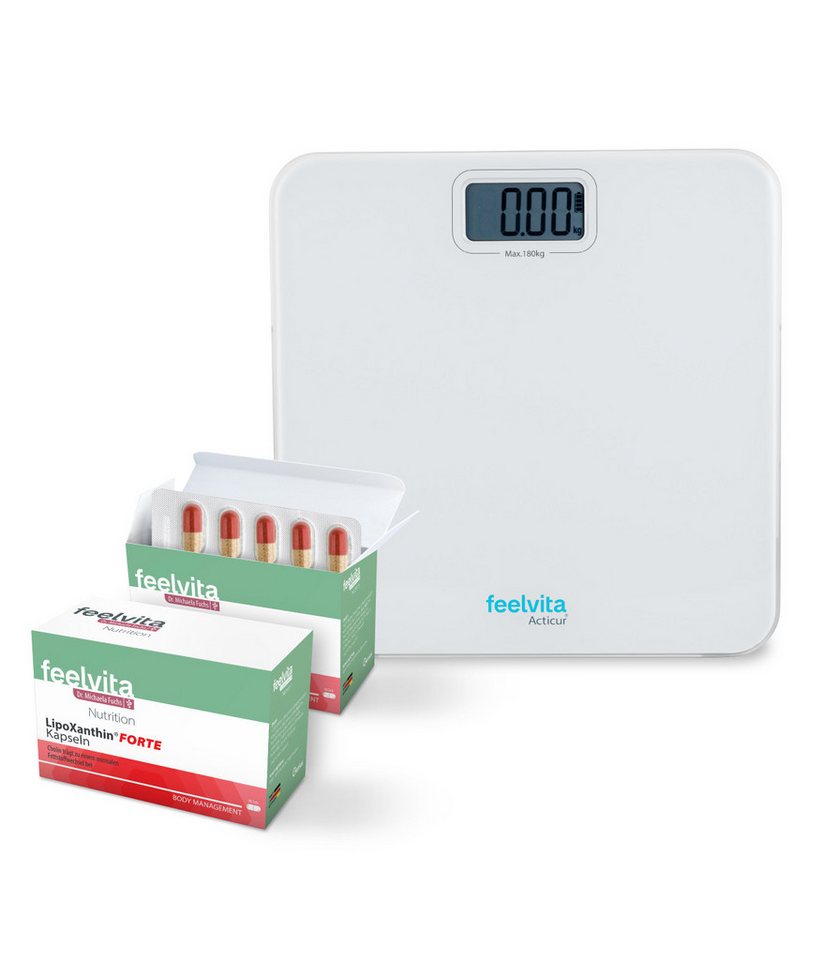 Genius Feelvita Nutrition LipoXanthin Forte Kapseln- inkl. Körperwaage Kapseln, 6-Monatsvorrad à, Durch Cholin trägt es zu einem normalen Fettstoffwechsel bei