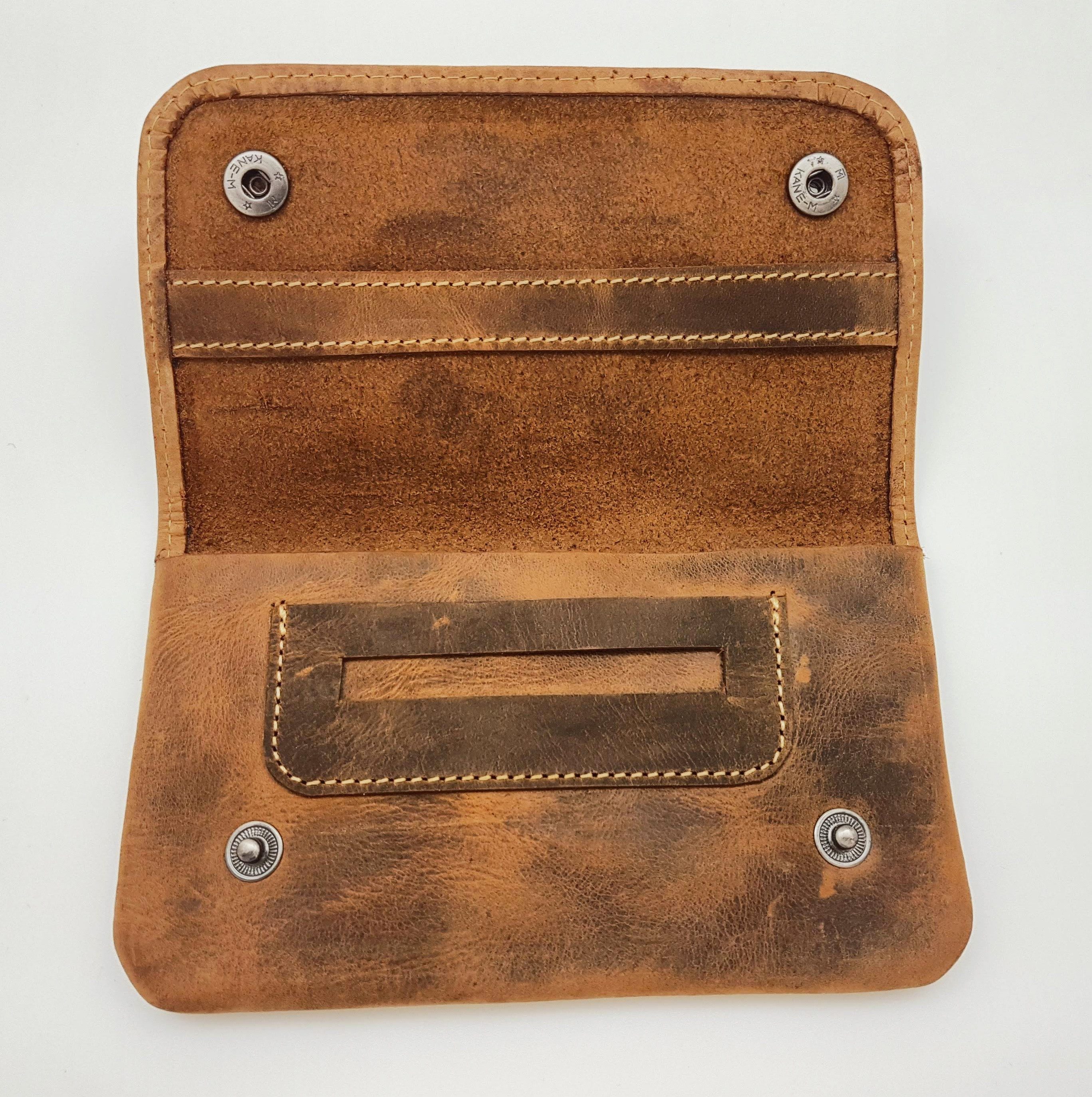 GASOLINE BANDIT® Tabakbeutel aus Echtleder im vintage used Look