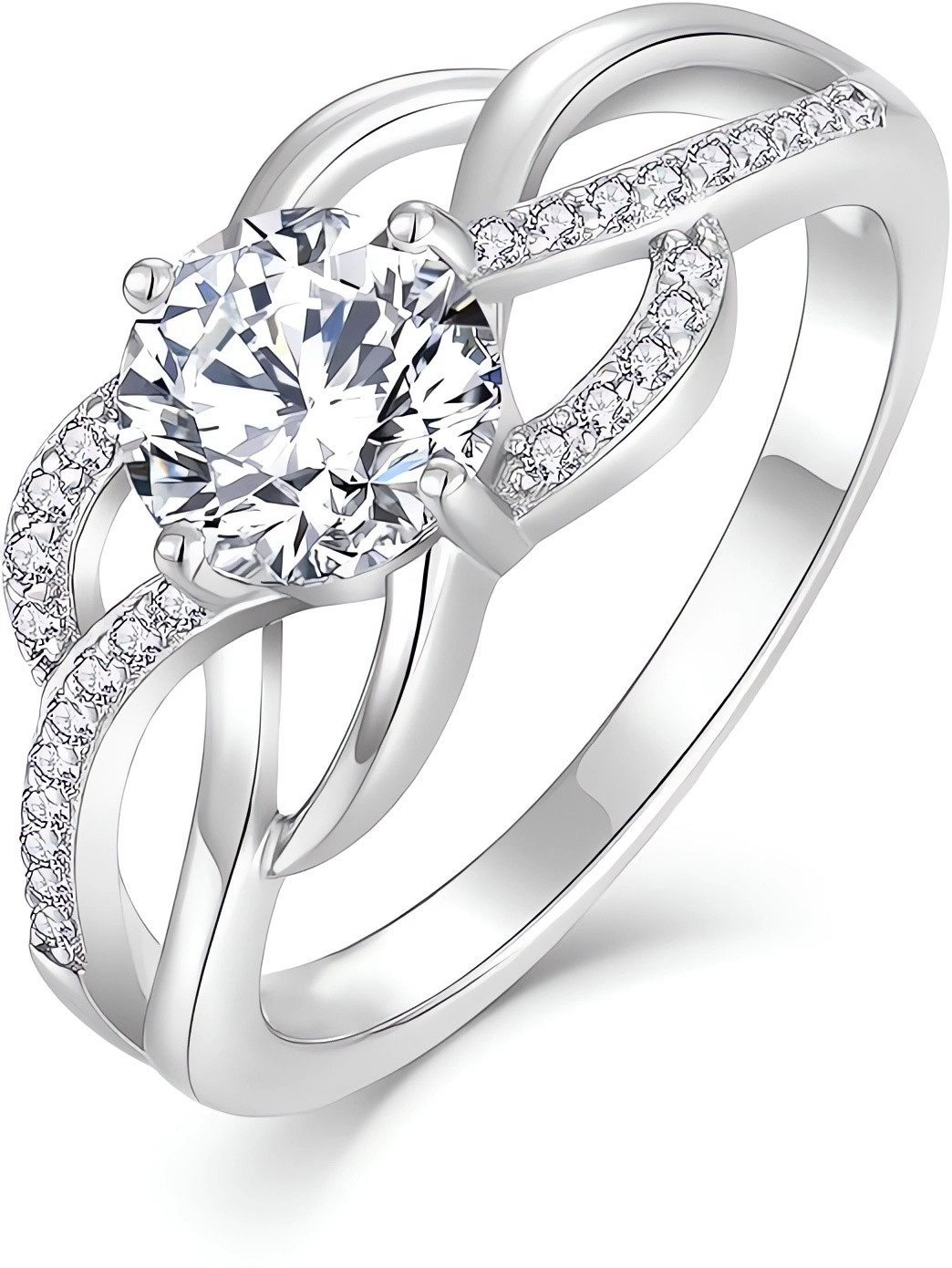 Jumpeak Diamantring Labordiamant,Eheringe Weißgold,Promise Ring,Geschenk Freundin,Diamant, 1 ct,Runder Diamant,E,VVS2,3EX,Gold Schmuck,14K,Valentinstag Geschenk