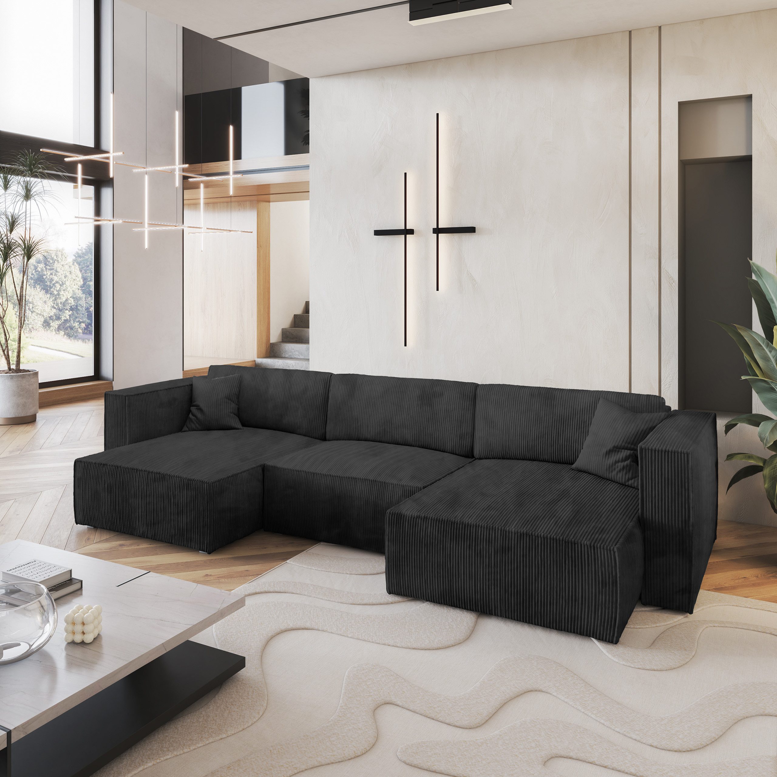 Masseno Ecksofa SARMO mit Schlaffunktion U-Form, günstig online kaufen