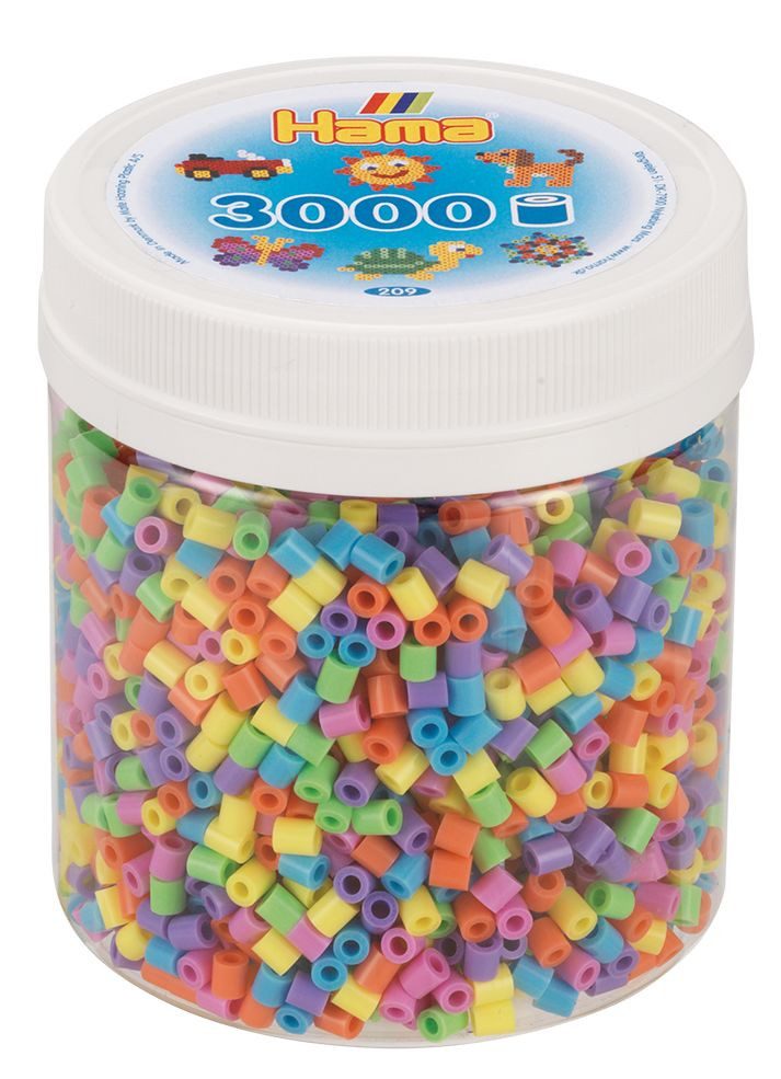 Bügelperlen Hama Dose mit 3000 Midi-Bügelperlen Pastell Mix 50