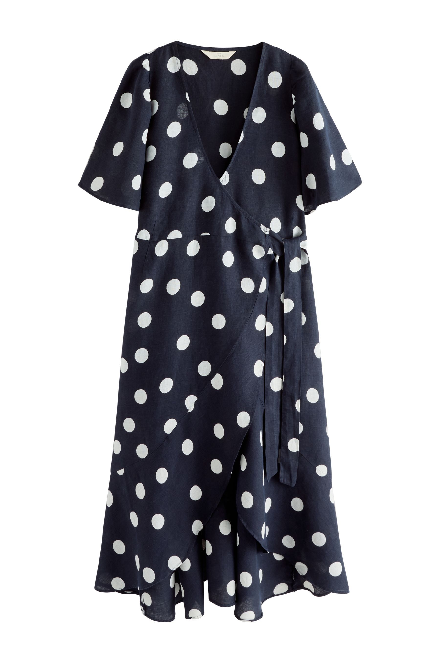 Next Midikleid Midikleid in Wickeloptik aus 100 % Leinen (1-tlg) günstig online kaufen