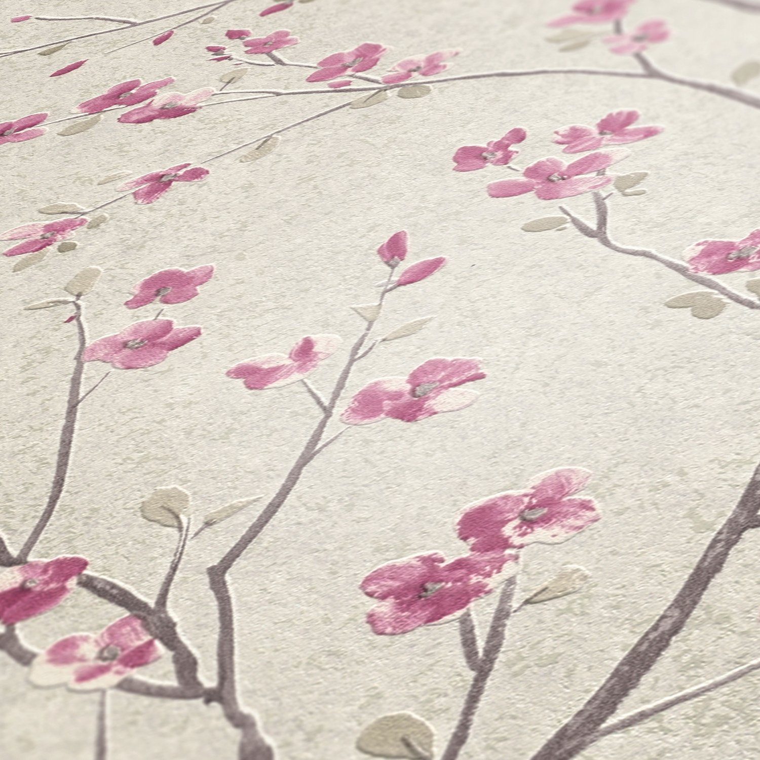 rosa/weiß living A.S. Création Stories, Tokio, Tapete Vliestapete Mio botanisch, walls Blumen Metropolitan floral,