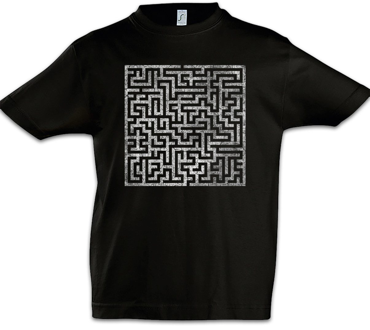 Print-Shirt Maze IV Kinder T-Shirt Labyrinth Esoterik Mystik Spirale Hypnose