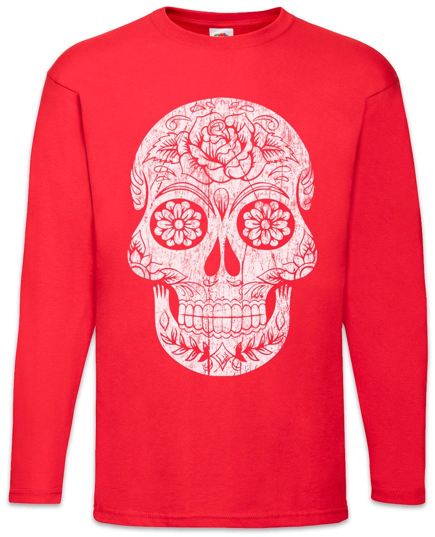 Langarmshirt Mexican Sugar Skull I Langarm T-Shirt Schädel Totenschädel Totenkopf