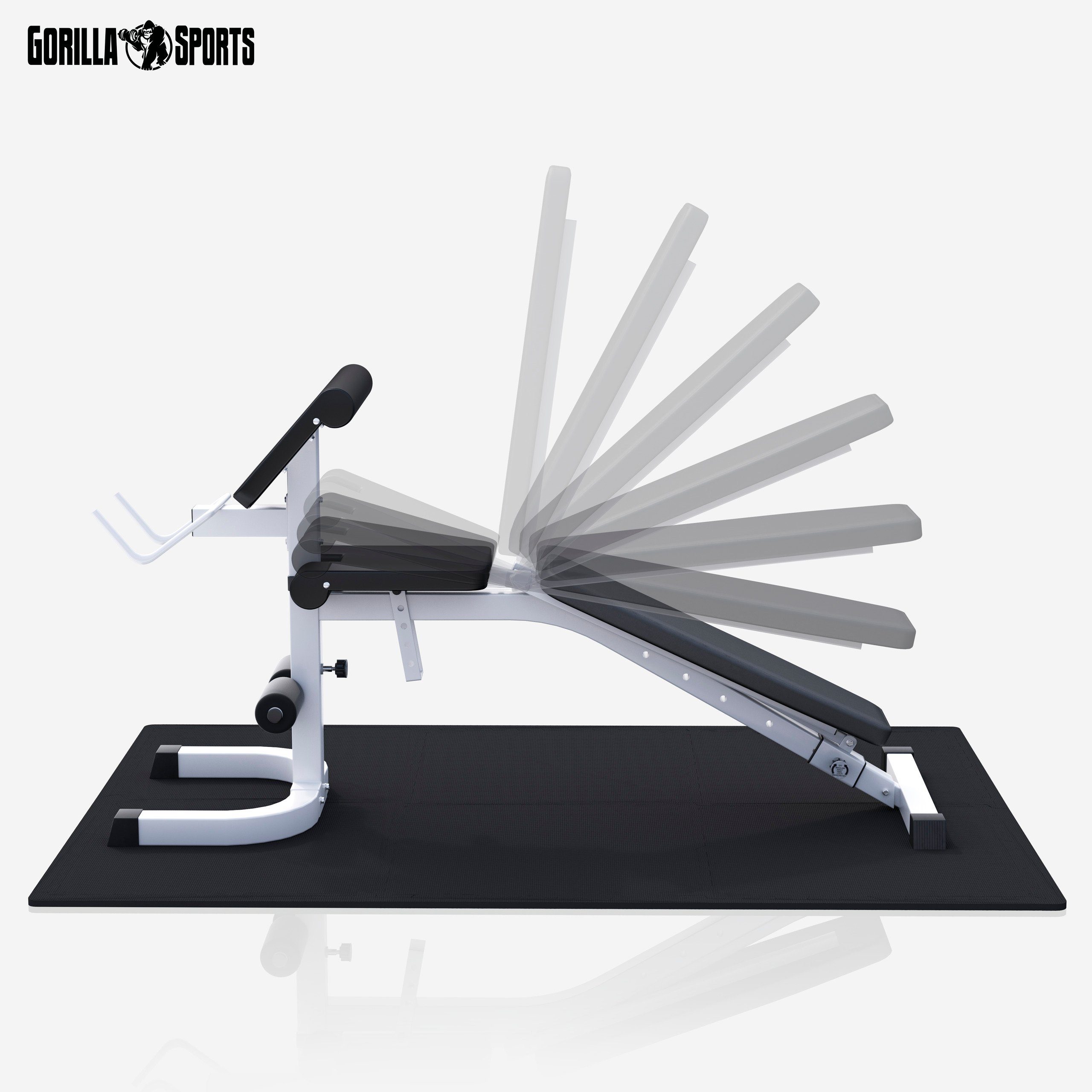 GORILLA SPORTS Hantelbank 100kg Gewichten, Verstellbar - Kraftstation, Hantelset, Trainingsbank, (1-tlg)