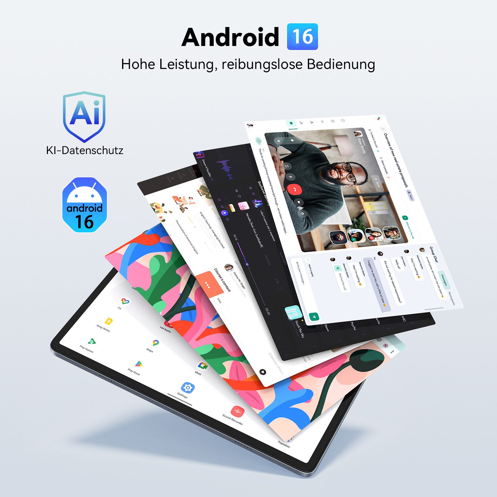 VekfulPC 10" Android 16 256GB mit Zubehör Tablet (10", 256 GB, Android 16, Android 16, mit Stift/Maus/Tastatur, Gemini Al)