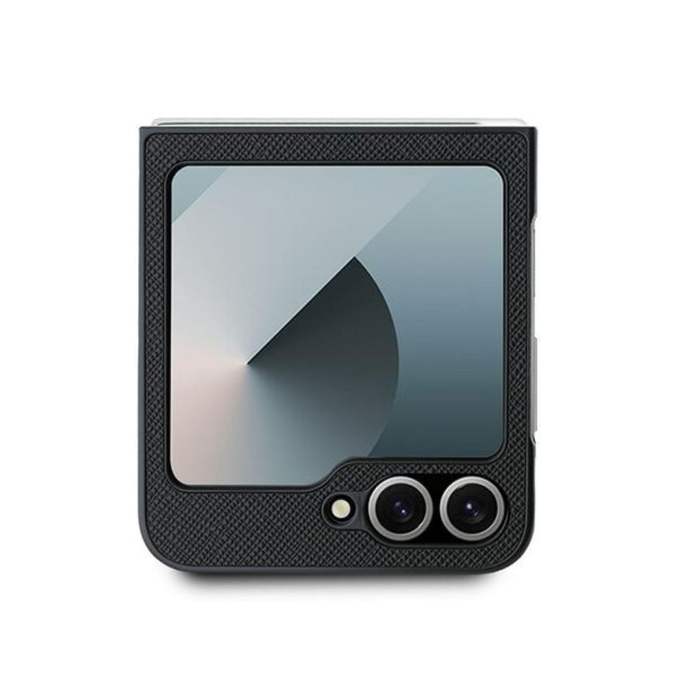 KARL LAGERFELD Handyhülle Case Galaxy Z Flip 6 Kunststoff schwarz Figuren Metall 6,7 Zoll, Kantenschutz