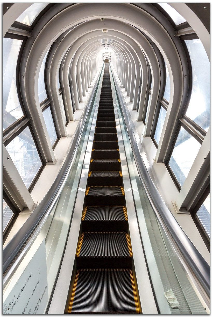 Wallario Sichtschutzzaunmatten Rolltreppe im Licht