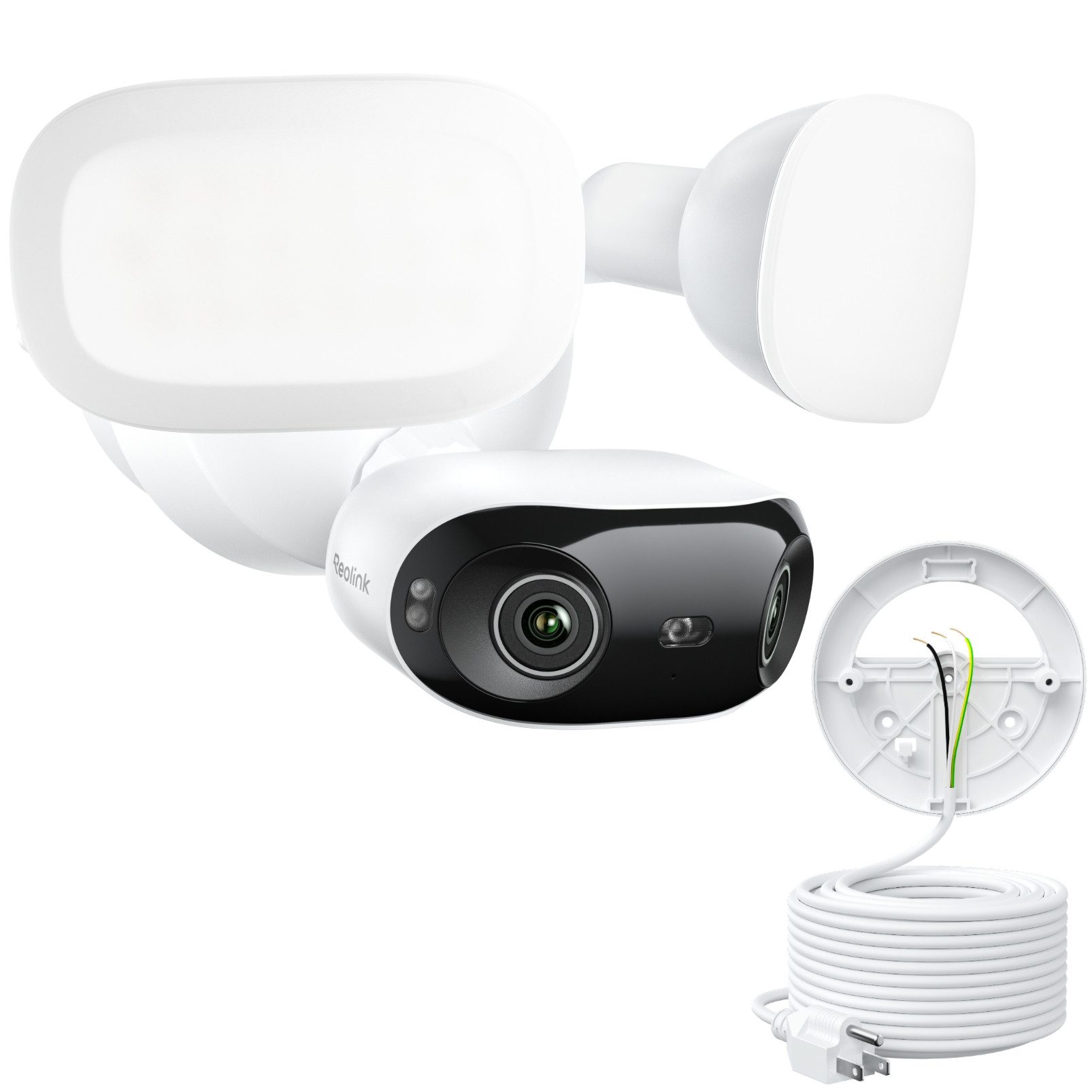 Reolink Überwachungskamera Elite Floodlight WiFi mit RLA-PP1, 4K 8MP 180°-Kamera für Rundumsicht (AuBenbereich, 1-tlg)