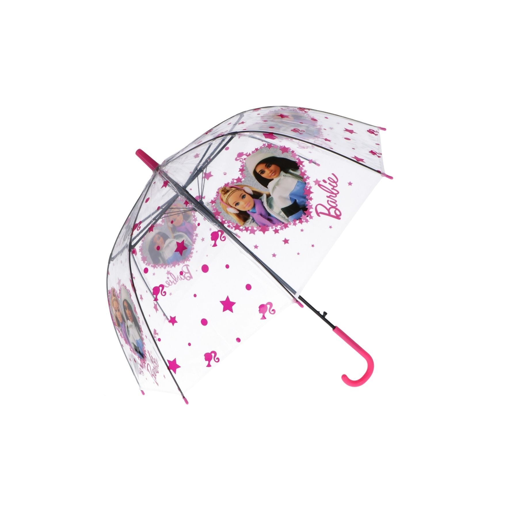 Barbie Stockregenschirm Regenschirm Regenbegleiter für Kinder – Hübscher Stockschirm, Ø 74 cm