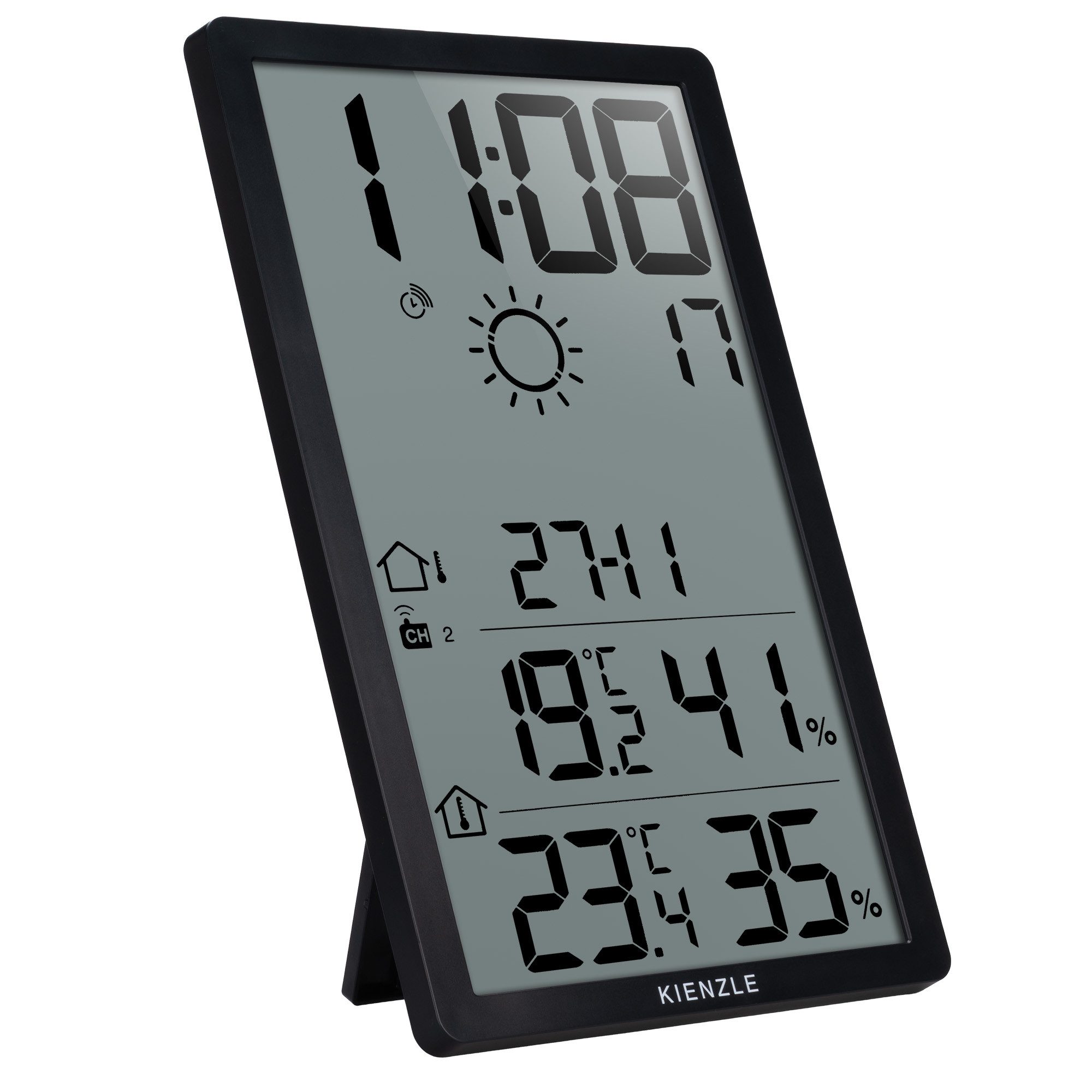 Kienzle Wanduhr Jumbo NEO LCD Wetter-Wanduhr vertikal