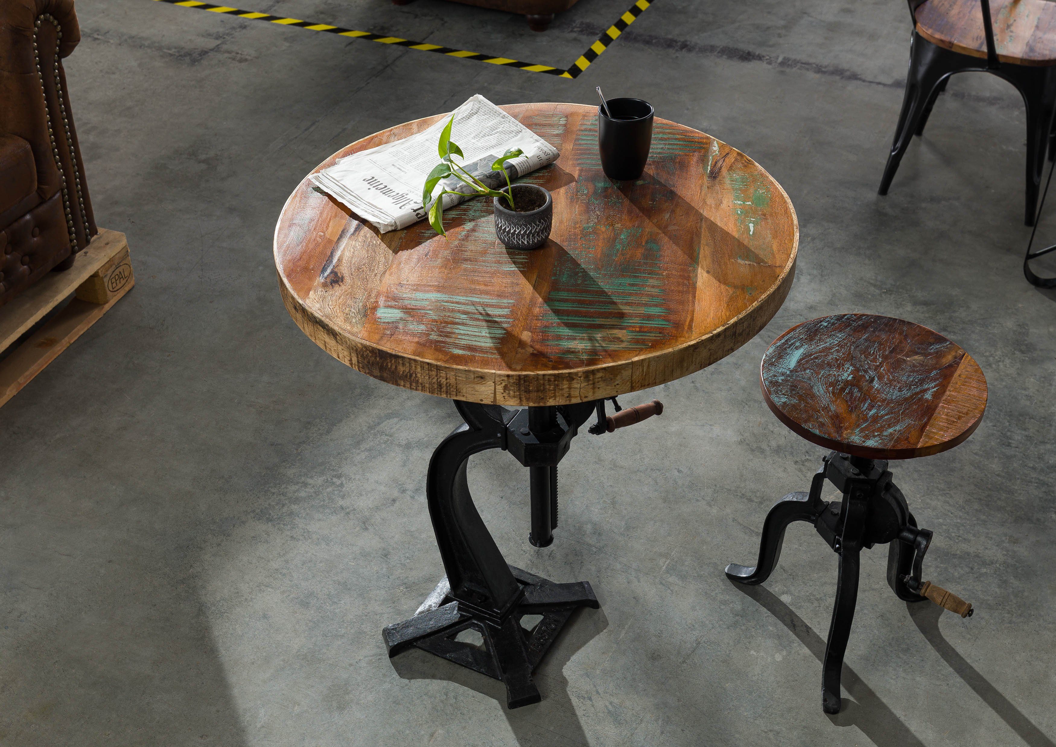 Beistelltisch INDUSTRIAL (75x75x75 Altholz)