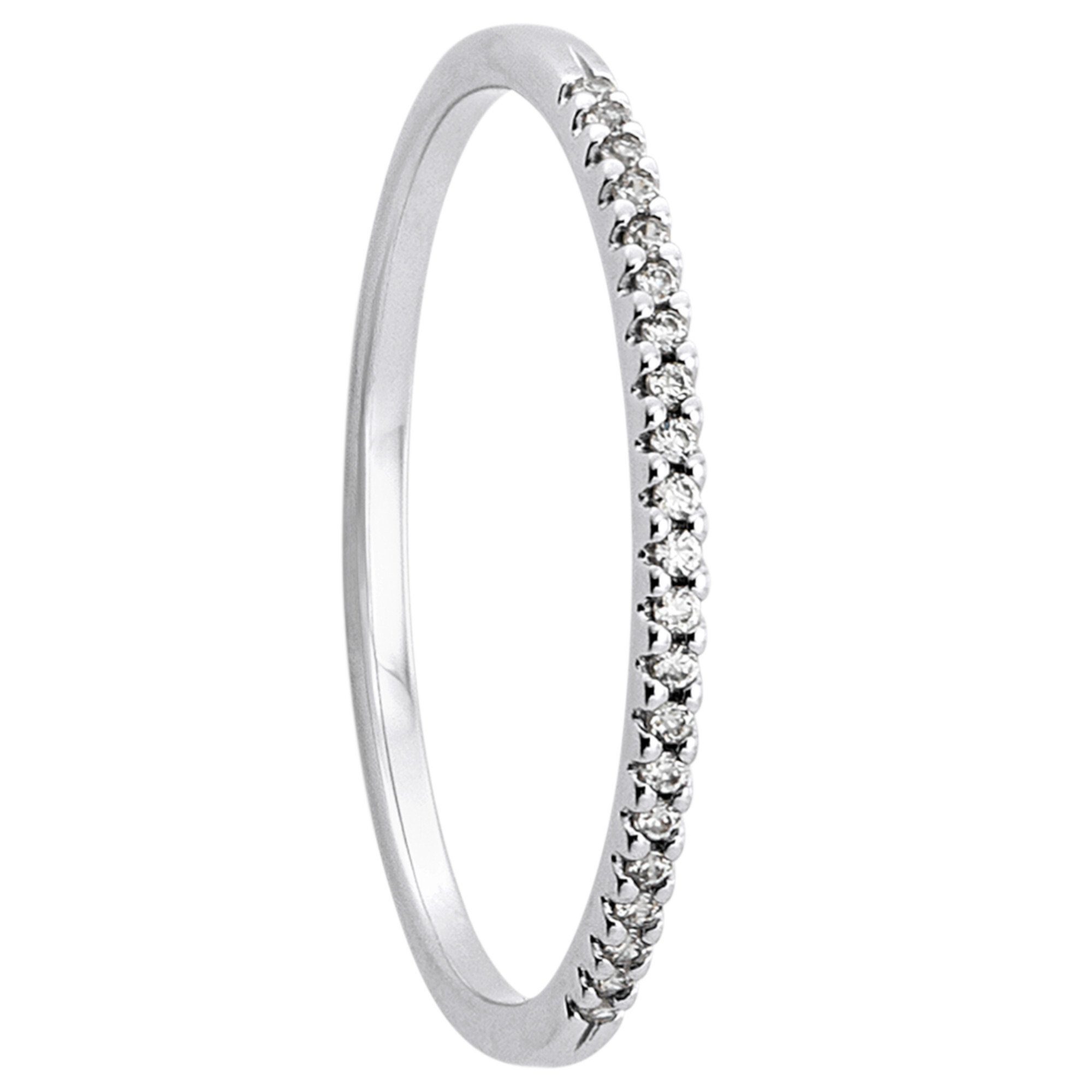 ONE ELEMENT Diamantring 0.09 ct Diamant Brillant Ring aus 585 Weißgold, Klassische Eleganz – veredelt mit funkelndem Diamantbesatz