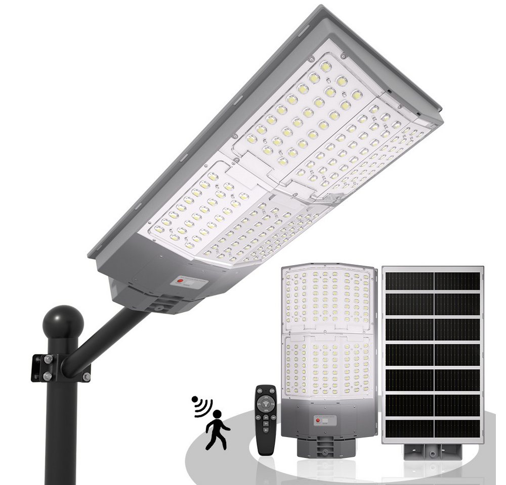 GLIESE LED Solarleuchte LED Straßenlampe mit Daemmerungssensor, mit Fernbedienung, 2000W, LED, Tageslichtweiß, Wasserdicht IP65 für Parkplatz, Garten, Hof, Straße, Rasen