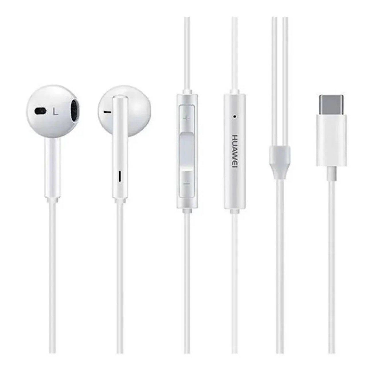 Weiß In-Ear-Kopfhörer 1,2m In-Ear-Kopfhörer Fernbedienung mit USB-Typ-C-Stereo-Set Huawei