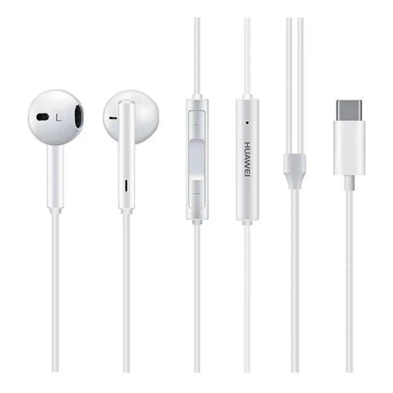 Huawei In-Ear-Kopfhörer 1,2m USB-Typ-C-Stereo-Set Weiß mit Fernbedienung In-Ear-Kopfhörer
