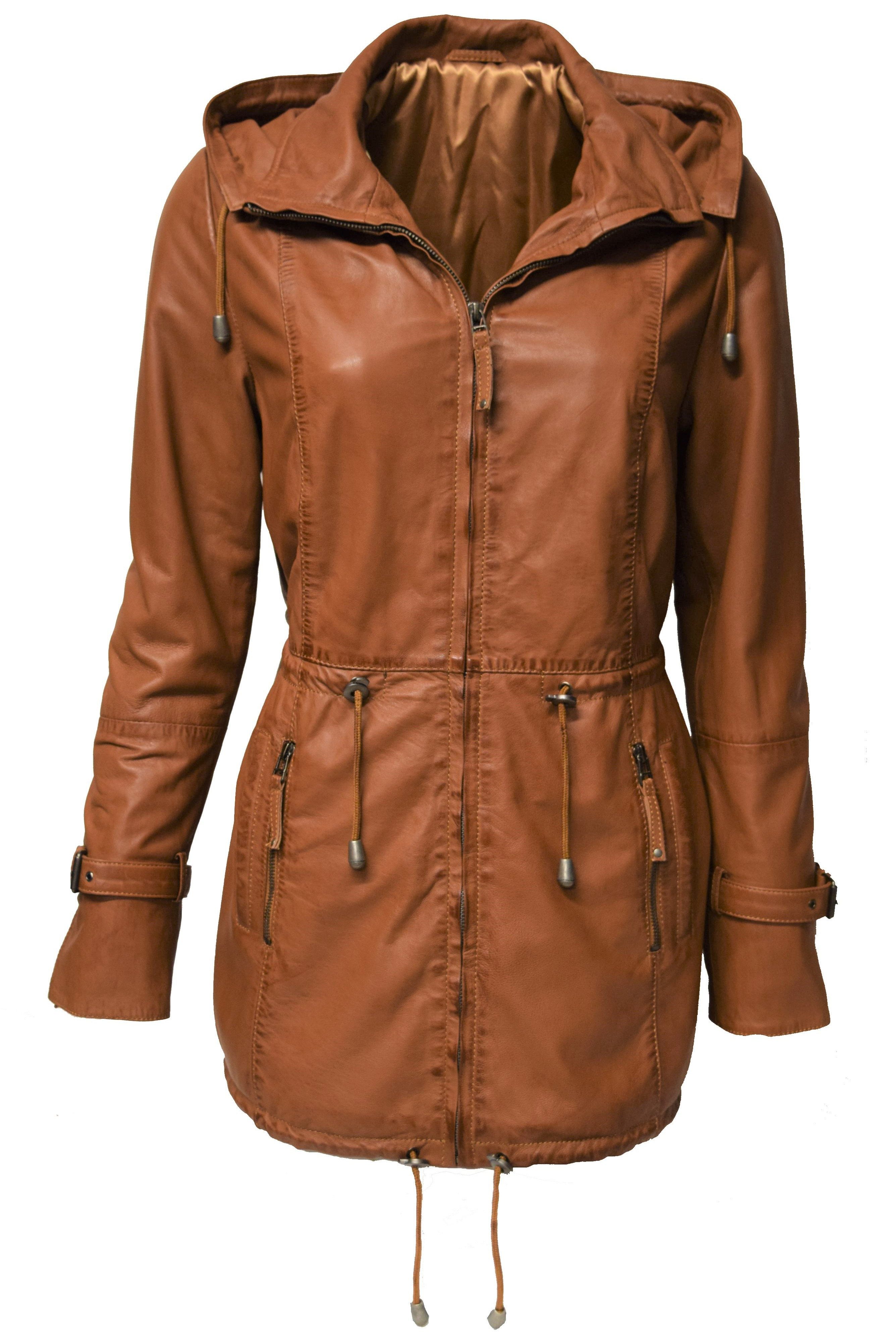 Zimmert Leather Ledermantel Delphine mit abnehmbarer Kapuze