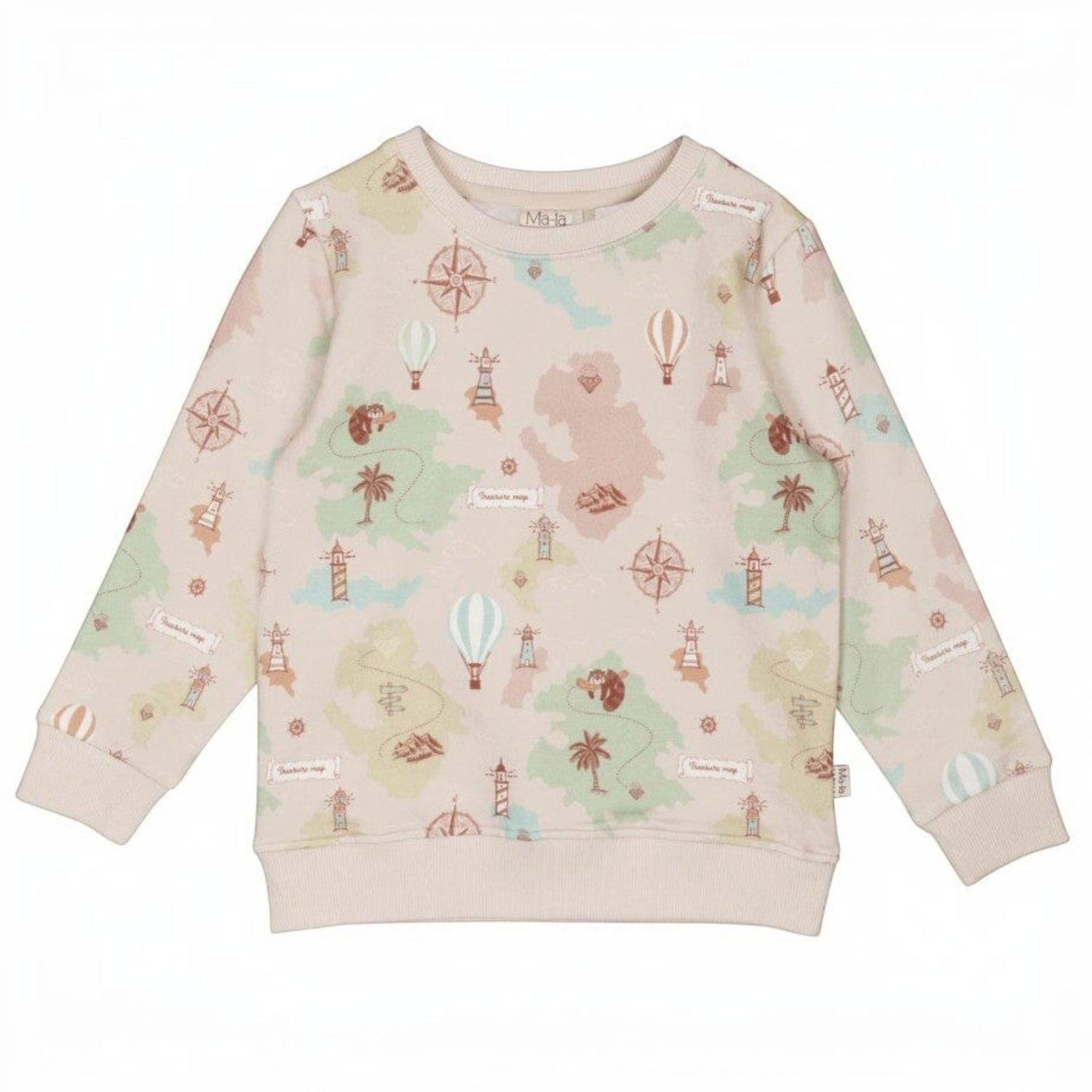 Sweatshirt Ma-ia Family Sweatshirt „Route“ Beige