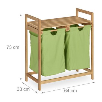 relaxdays Wäschekorb Wäschekorb Regal aus Bambus