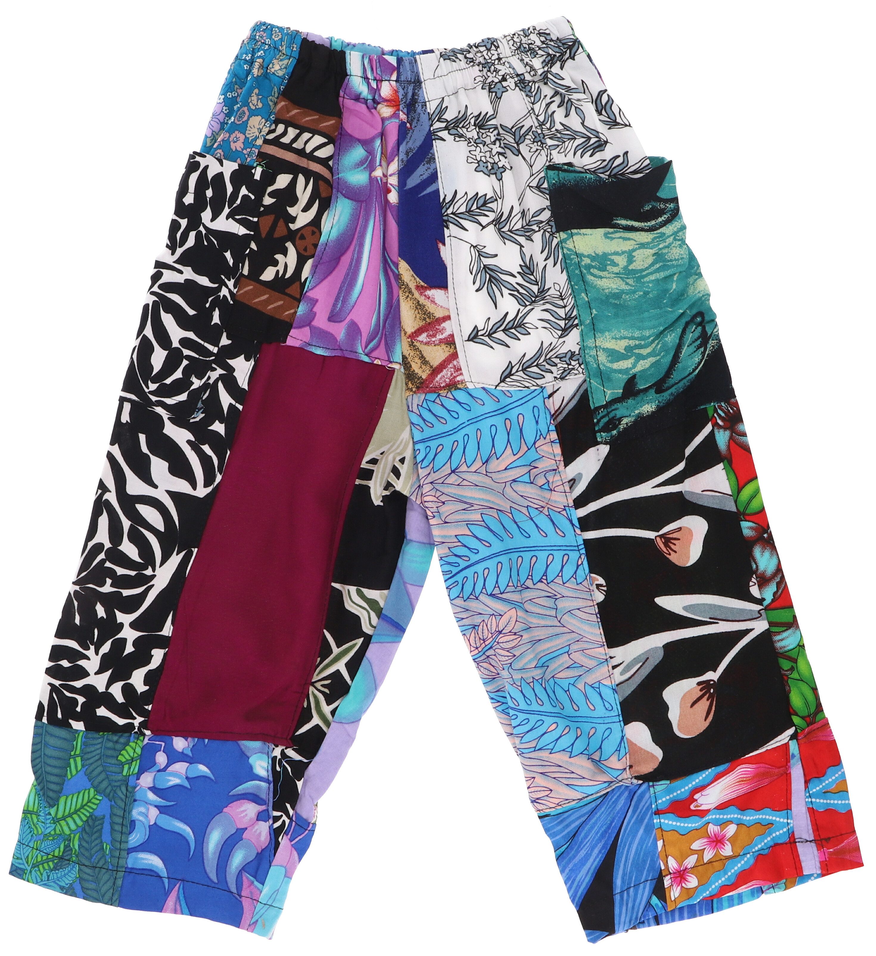 Guru-Shop Relaxhose Batik Patchwork upcycling Sommerhose,..