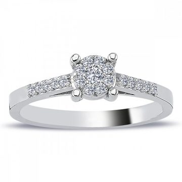 EinStein Diamant Verlobungsring Diamant Solitär Ring mit 0,50 Carat Effekt 8 Karat Weißgold