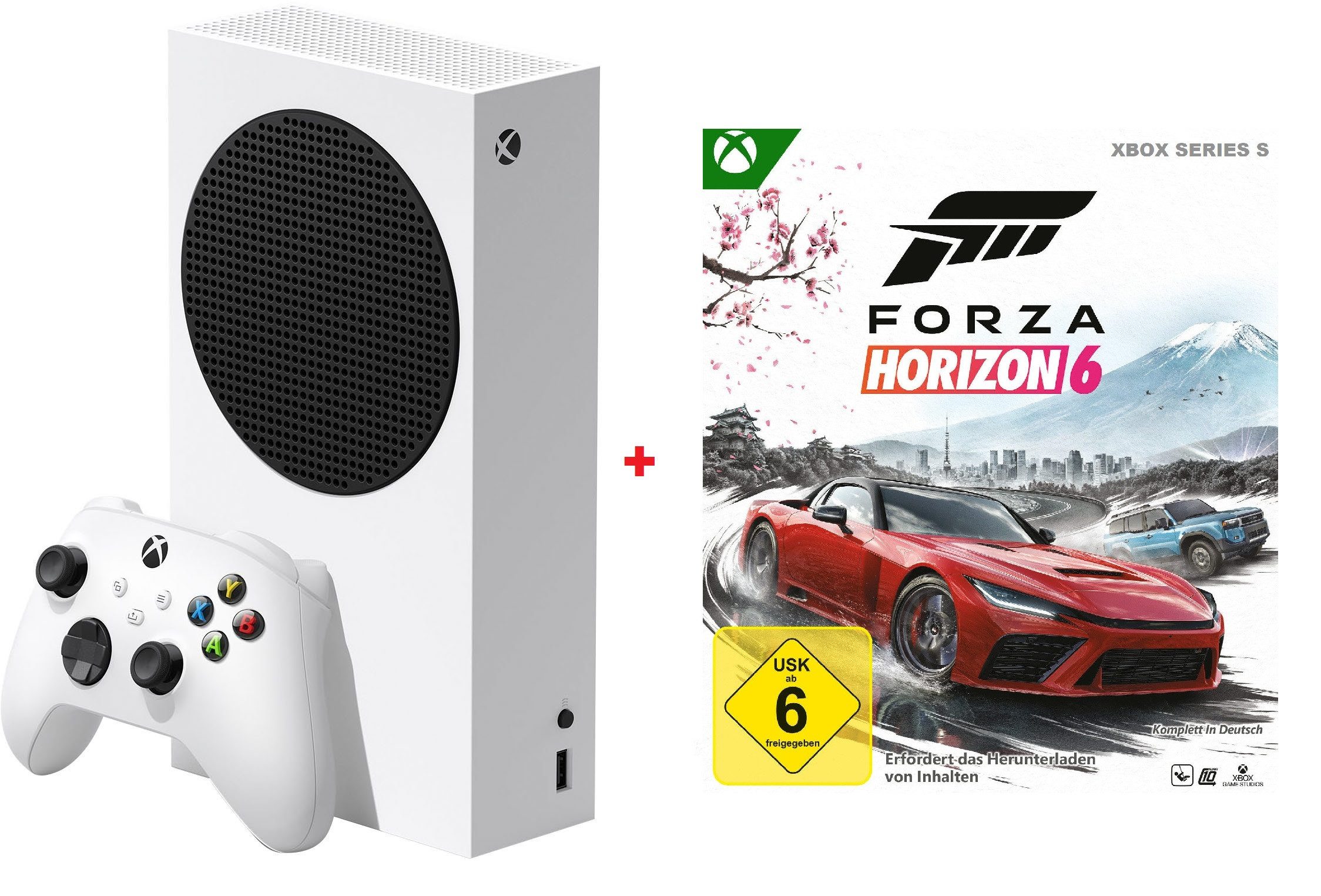 Microsoft Xbox Series S Konsole + Forza Horizon 6 Spielecode (Bundle), Ohne Laufwerk, Digitales Gaming, schnelle SSD