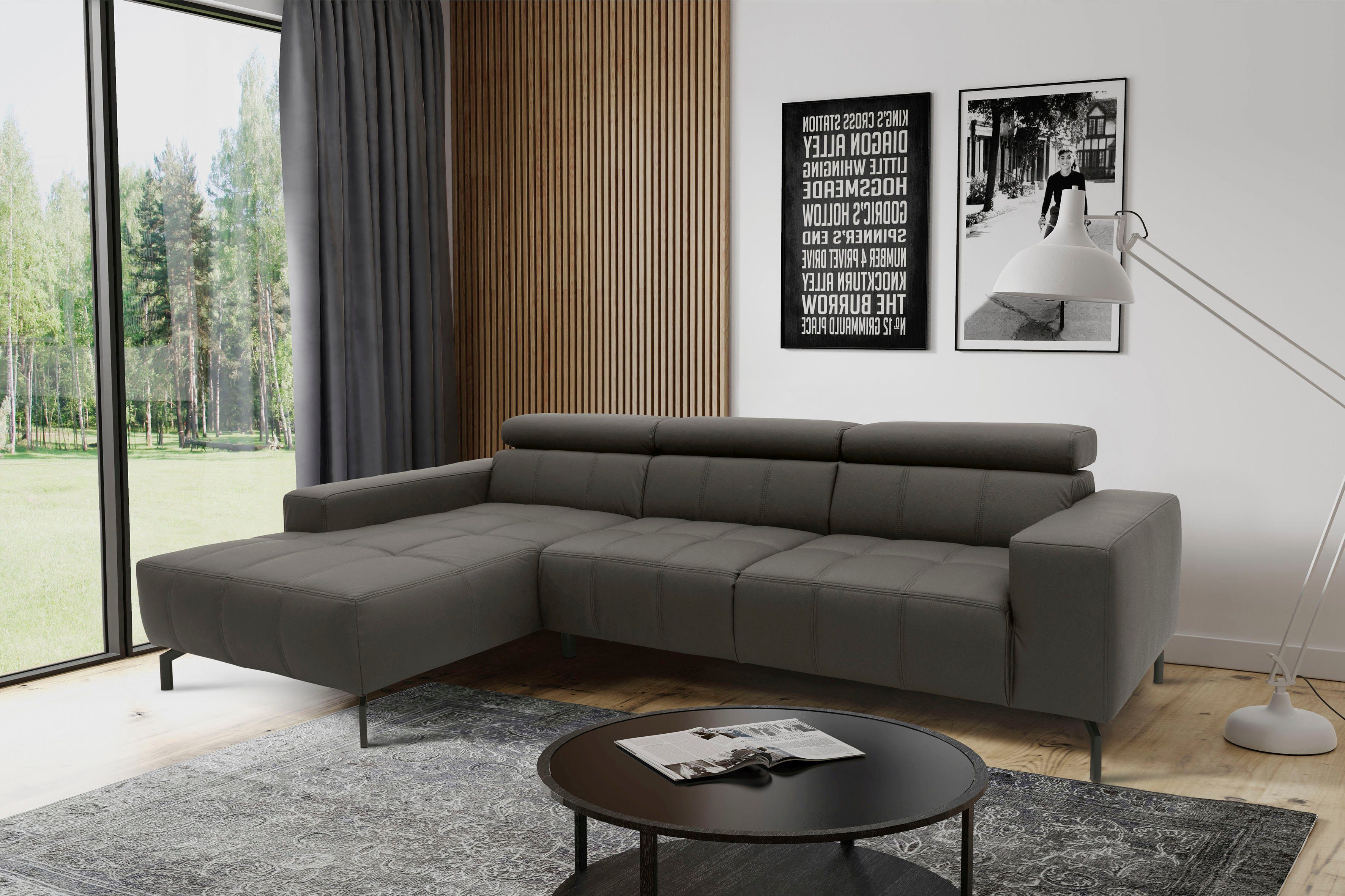 DOMO collection Ecksofa "Cunelli tolle Sitznähte als Designelement, fester günstig online kaufen