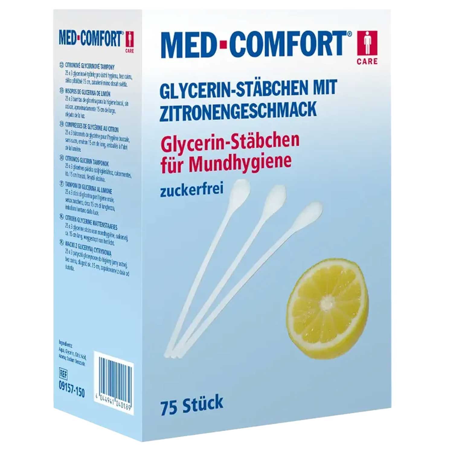 AMPri Handelsgesellschaft mbH Wattestäbchen Med-Comfort Lemon-Sticks Mundpflegestäbchen 250 Stück
