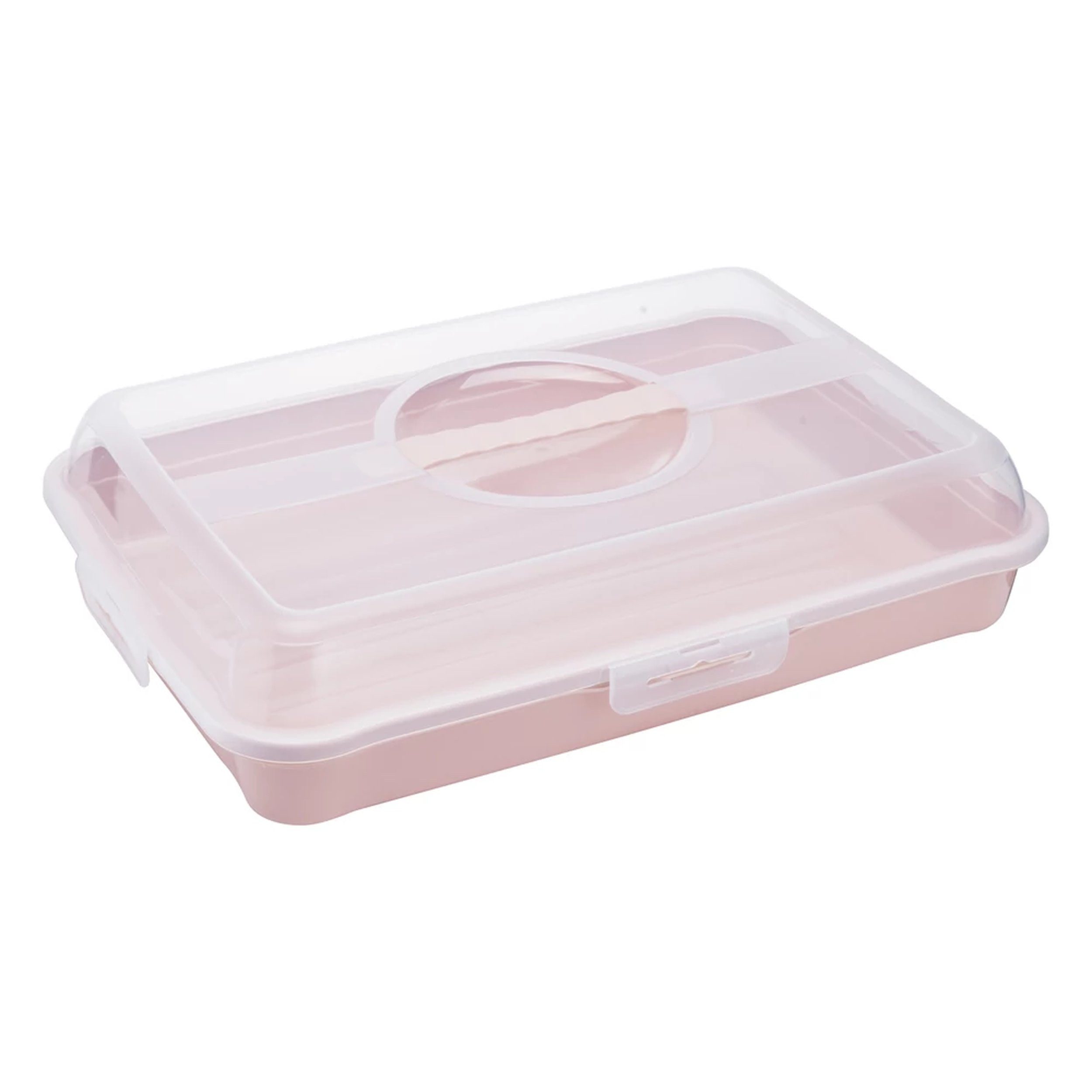 keeeper Kuchentransportbox keeeper Partybutler Enrico – Rechteckig, Nordic Pink 43 x 29,5 cm, Kunststoff (PP), (1-tlg), Herausnehmbare Kuchenplatte, ergonomischer Griff