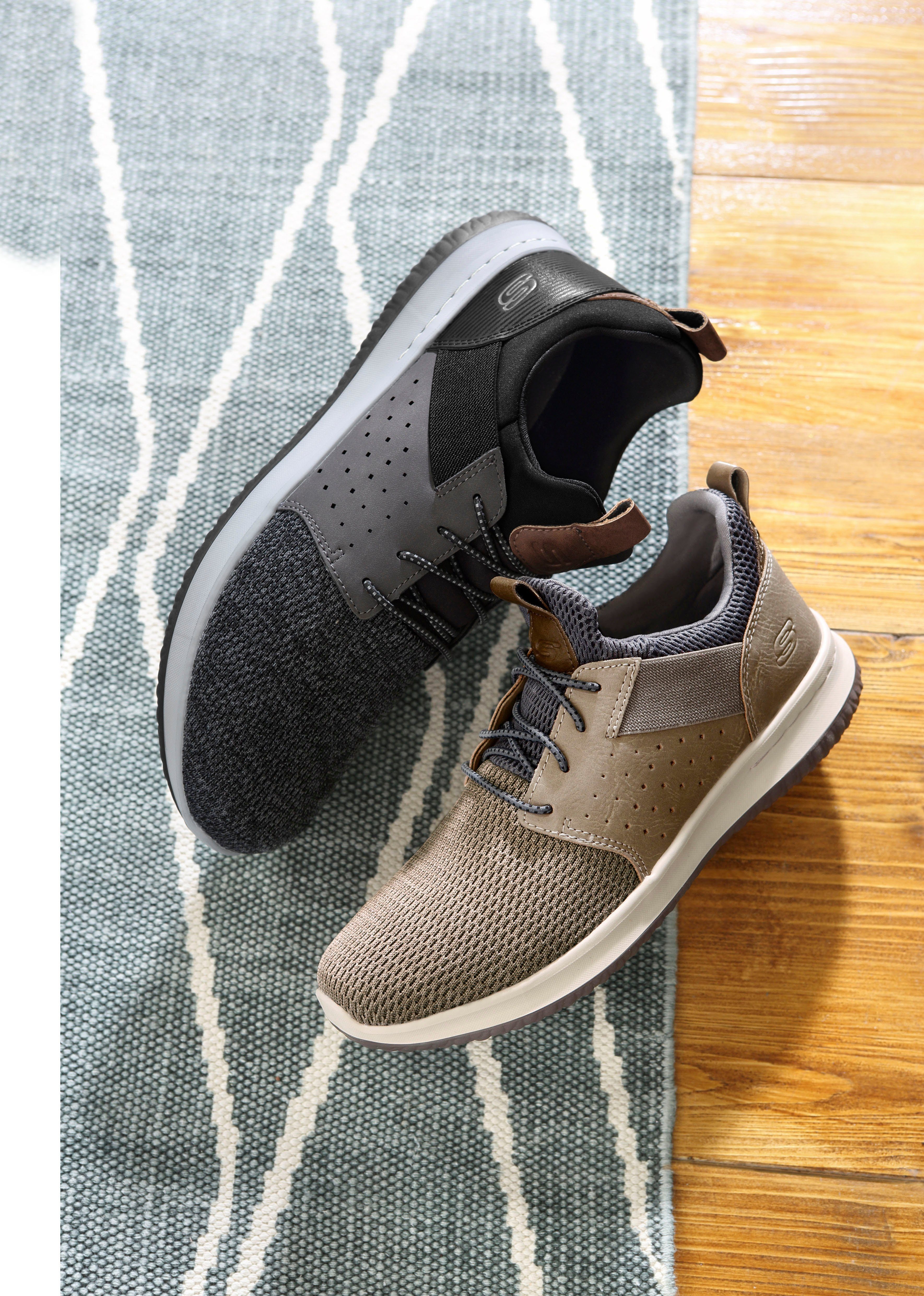 taupe mit Delson-Camben praktischem grau Skechers Sneaker Gummizug