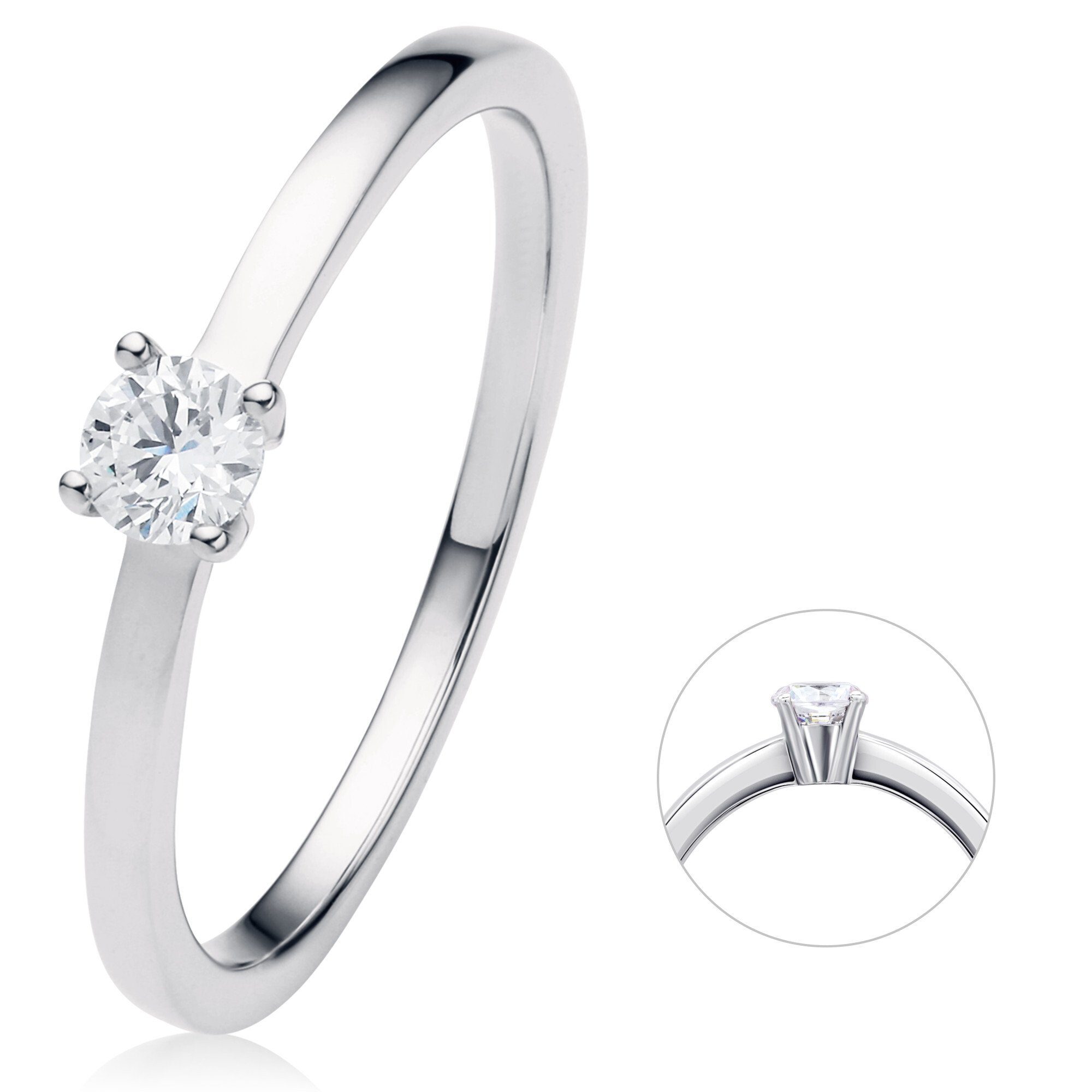 ONE ELEMENT Diamantring 0.2 950 Platin Platin, ct Diamant aus Damen Brillant Schmuck Ring