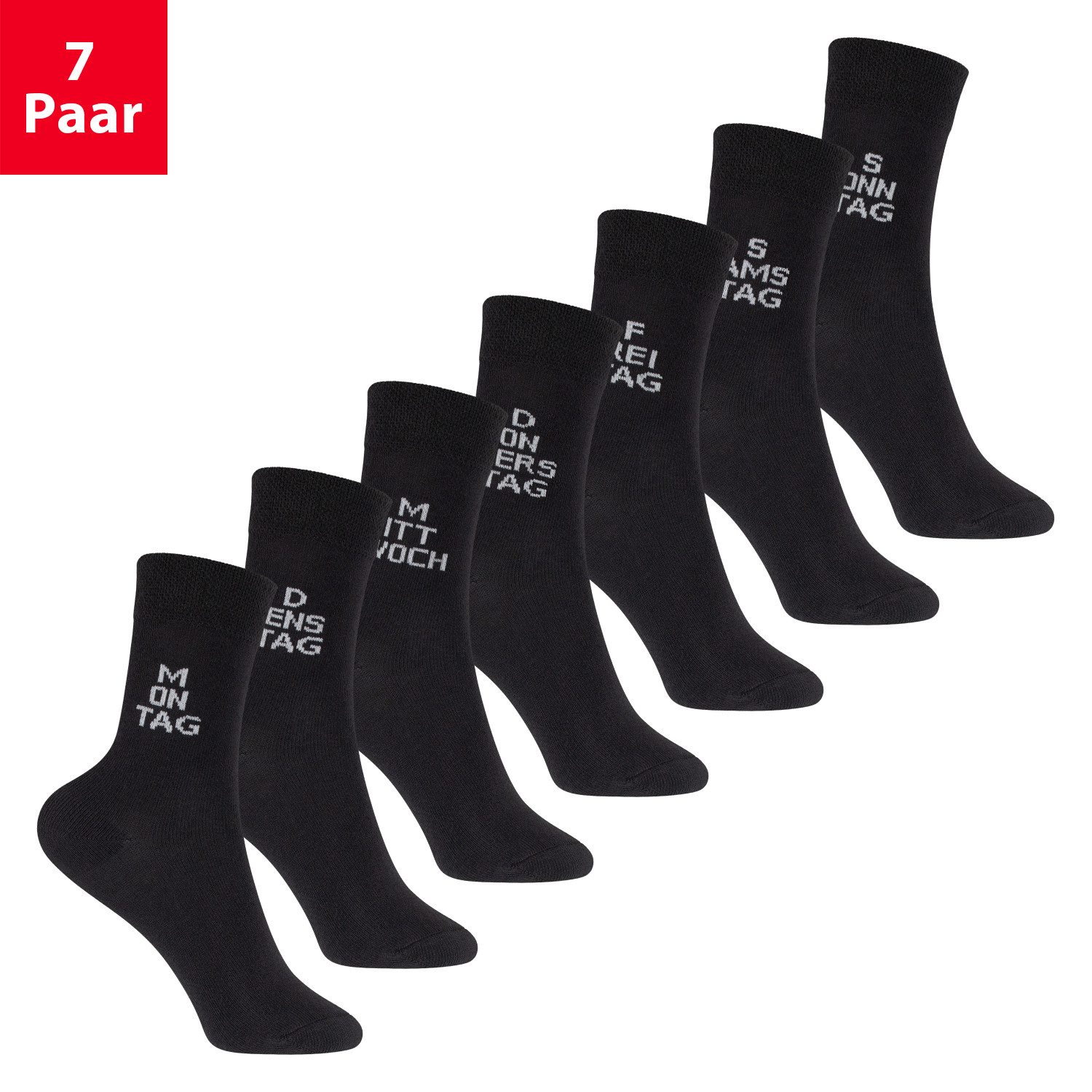 Freizeitsocken Kinder Wochentage Socken (7 Paar) für Jungen & Mädchen