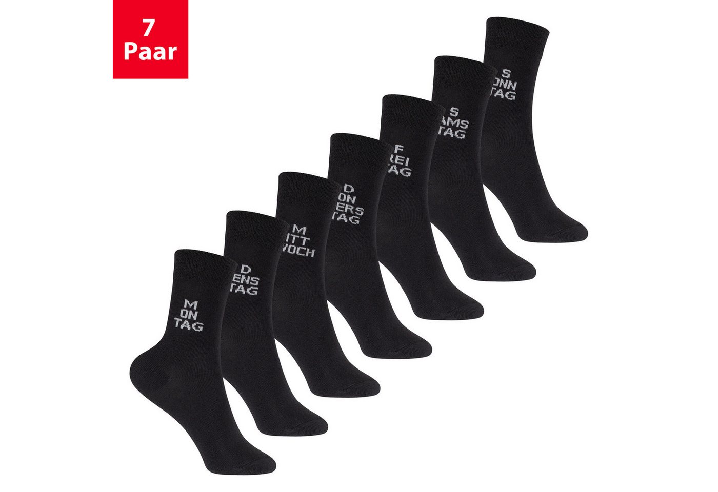 Footstar Freizeitsocken Kinder Wochentage Socken (7 Paar) für Jungen & Mädchen