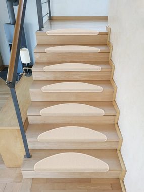 Stufenmatte Stufenmatten Ariston im Sonderformat 64/20cm Halbrund Beige 15 Stück, Metzker®, halbrund, Höhe: 5 mm, 15 Stück im Set
