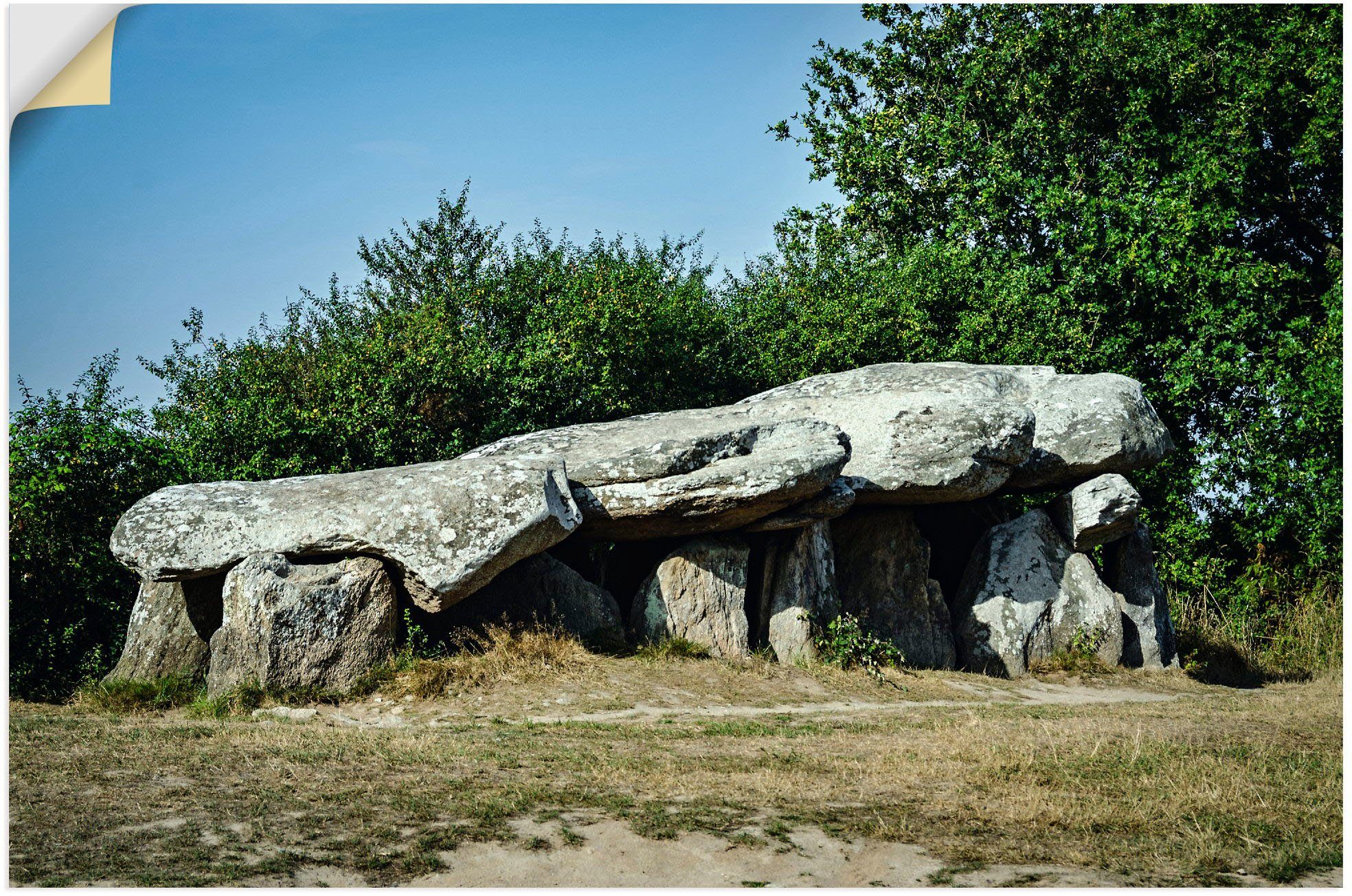 Artland Wandbild Dolmen als de oder Größen versch. Poster Kerbourg Frankreich, St), Wandaufkleber Felsen Leinwandbild, in (1 Alubild