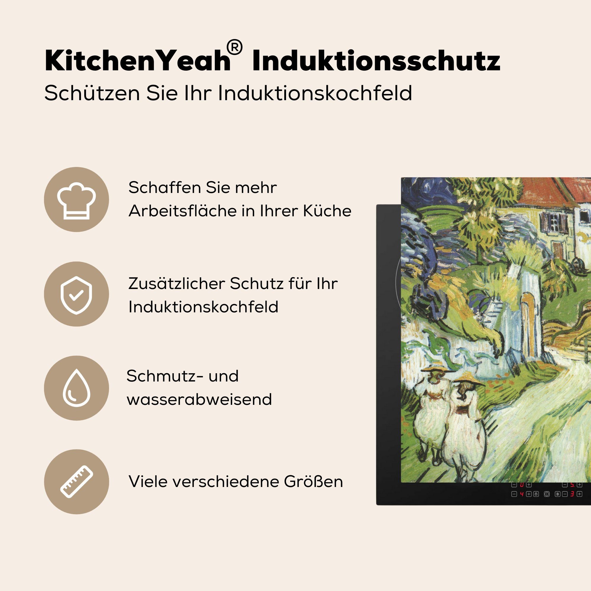 MuchoWow Herdblende-/Abdeckplatte Arbeitsplatte van cm, (1 Vinyl, tlg), von Vincent Der Gogh von küche Tod Gogh, Gemälde Ceranfeldabdeckung, 78x78 Vincent für van 
