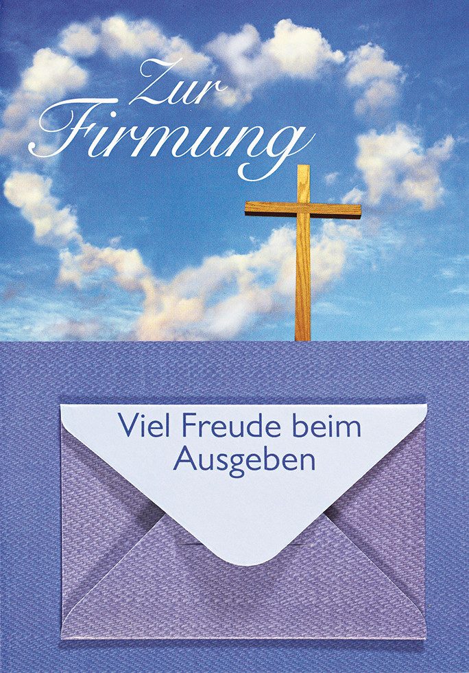 Perleberg Grußkarten Firmung - Geldkarte – Glückwunschkarte im Format 11,5x17cm mit