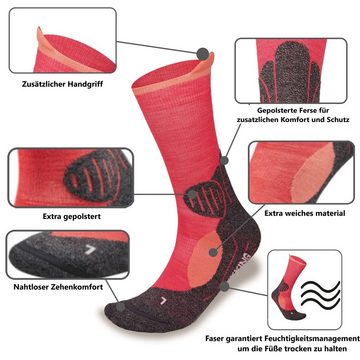 Wandersocken Trekkingsocken mit mittelstarker Polsterung Coolmax funktionsocken sport socken damen outdoor socken herren funtionsocken (Beutel, 3 PAAR)