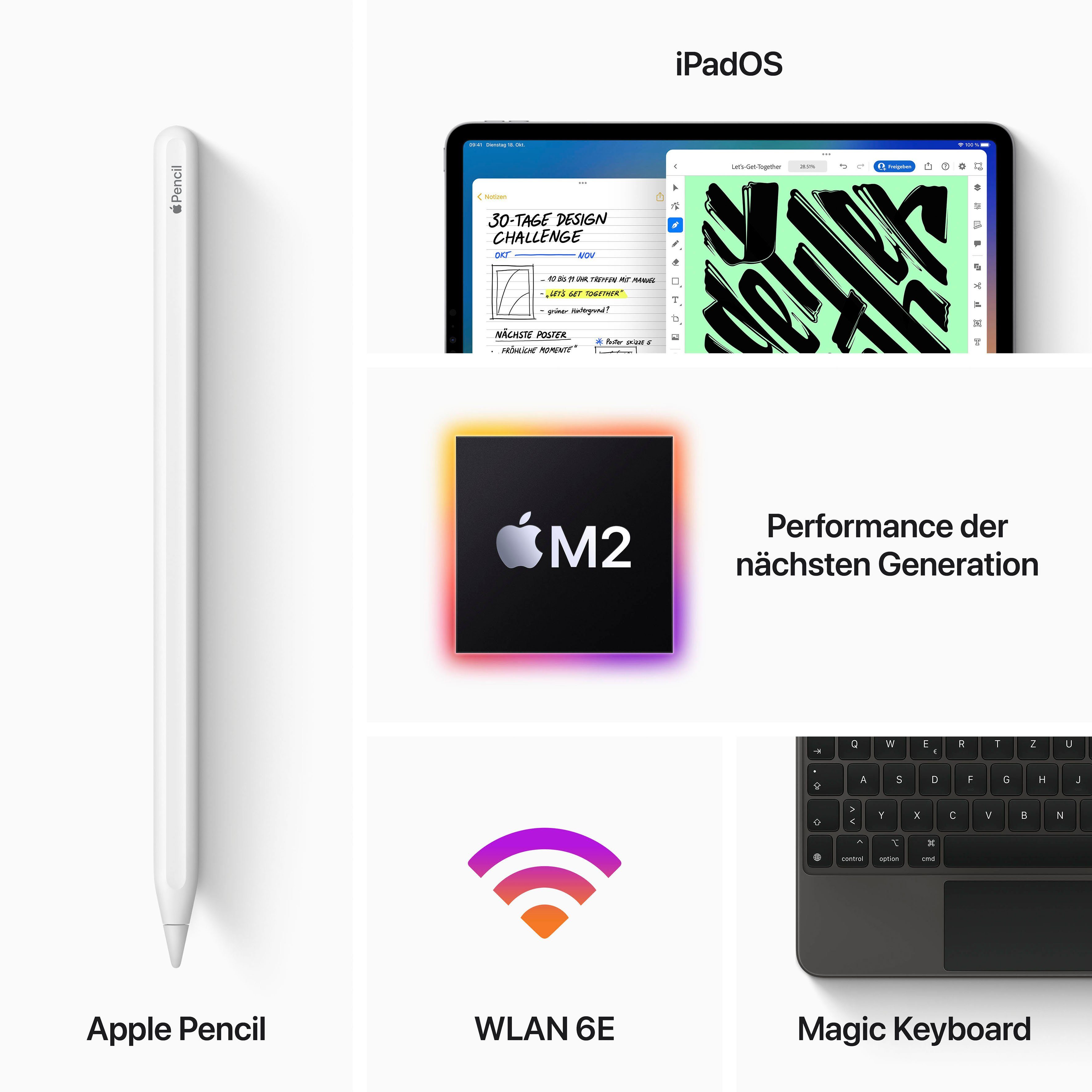 grey iPadOS) Wi‑Fi (11", Apple Tablet iPad GB, 2022 Pro 11" space 256