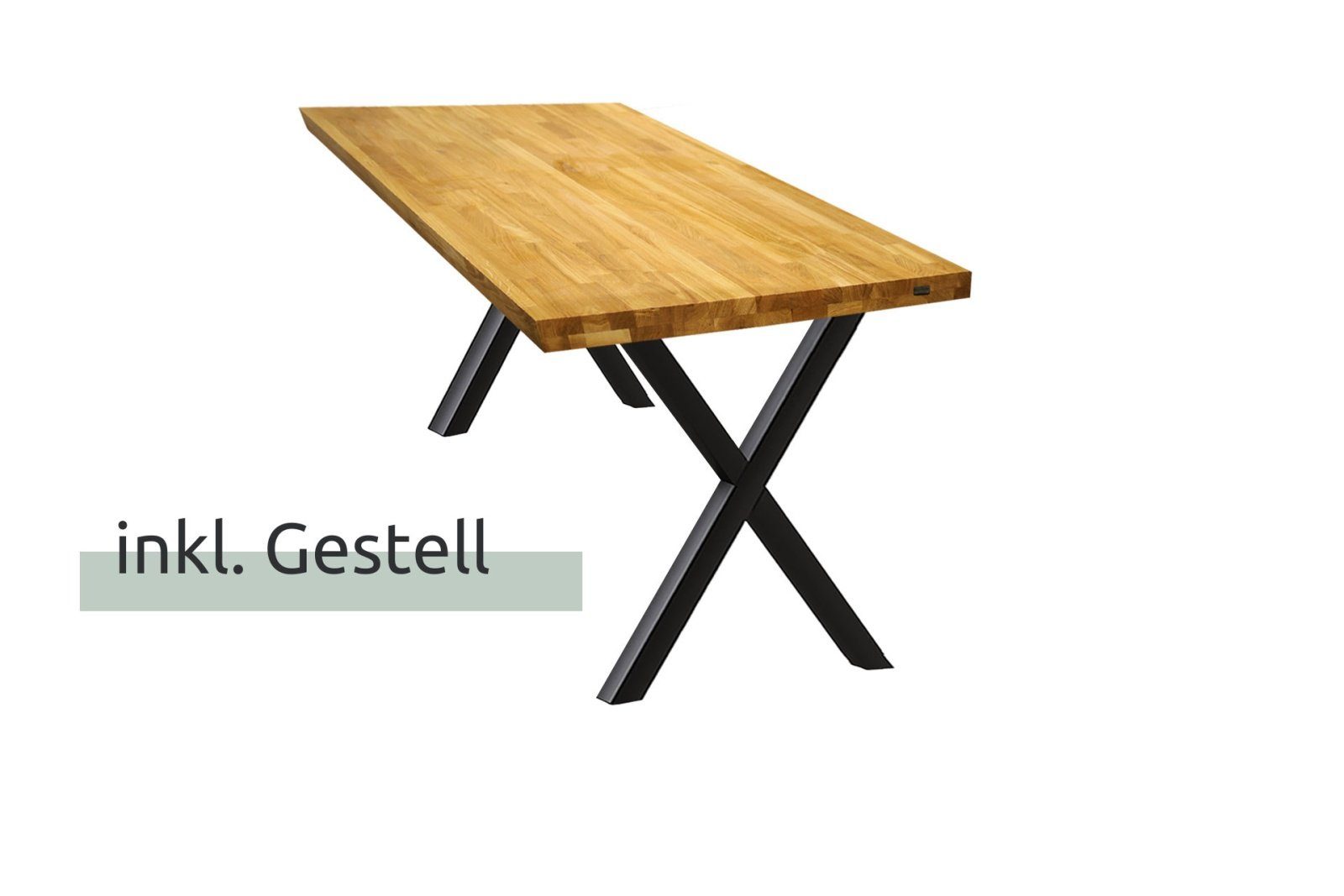 holz4home Esstisch Doppel-Dreieck Gestell (Set, Tischplatte inklusive Tischgestell), 180 x 100 cm