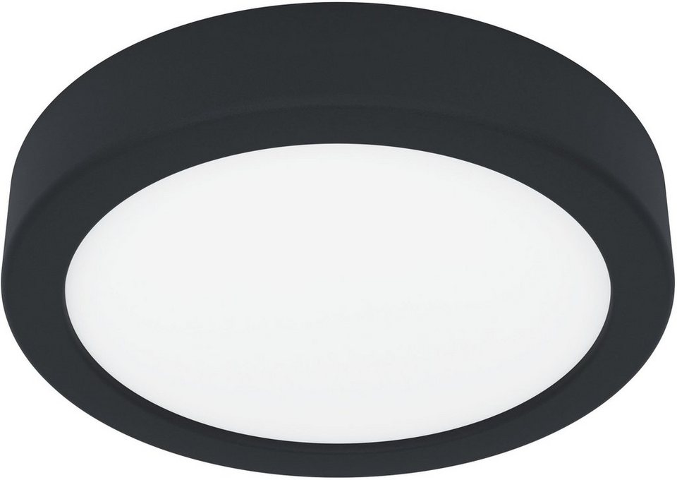 EGLO Deckenleuchte FUEVA 5, LED fest integriert, Warmweiß, Deckenleuchte in  schwarz aus Stahl - 11W - Warmweiß, Die IP Schutzklasse der Leuchte ist  IP44 (Spritzwassergeschützt)